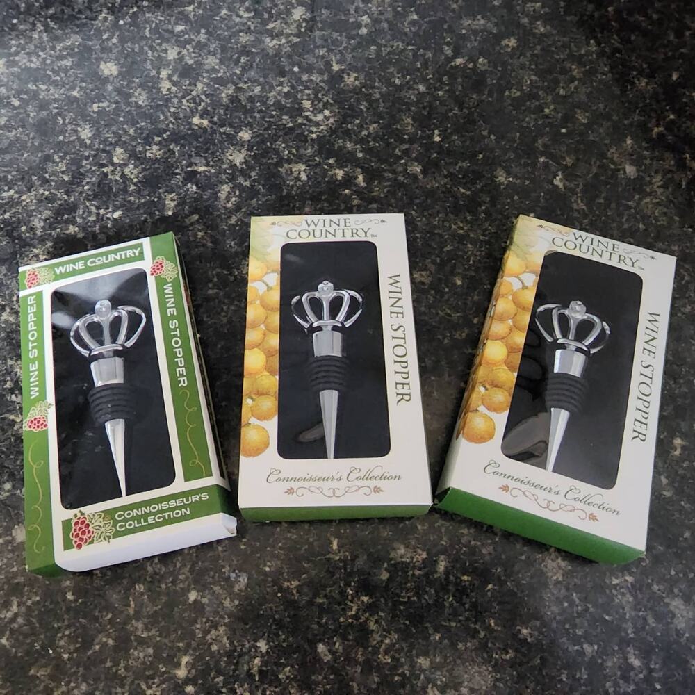 NIB. Lot of 3 Wine Country Wine Stoppers
